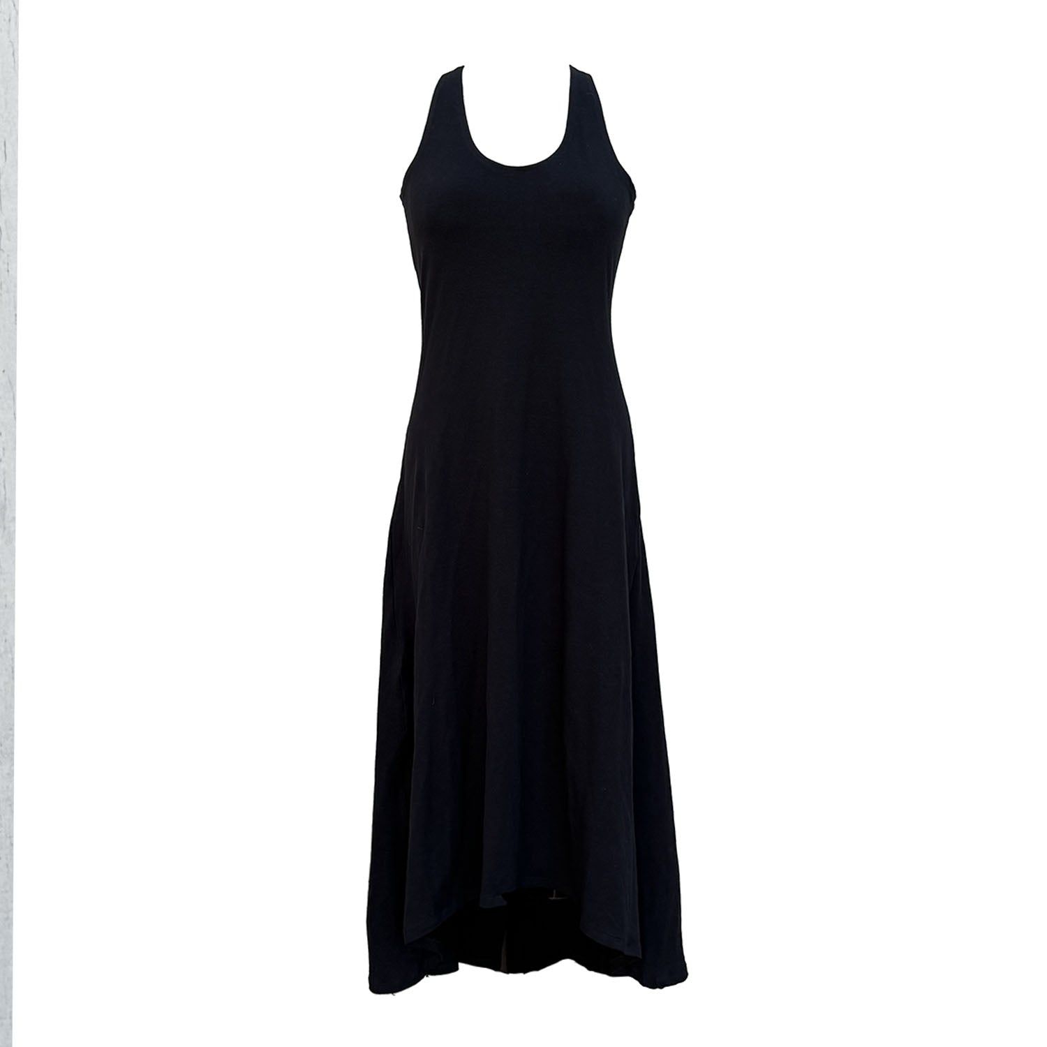 Rhea Dress — Racerback Hemp High/Low- Black