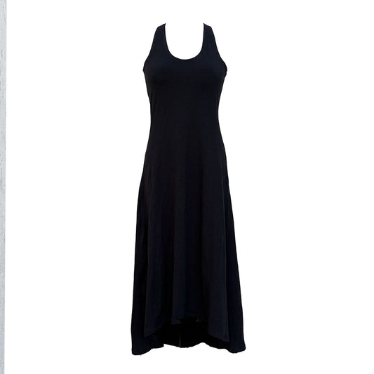 Rhea Dress — Racerback Hemp High/Low- Black