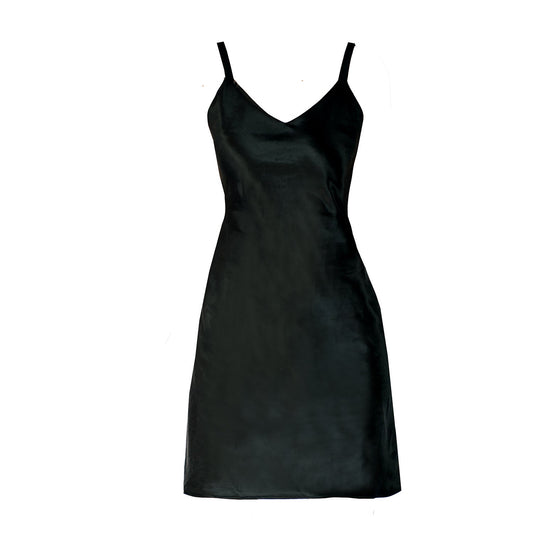 Selene Mini Slipdress –Hemp/Silk-Black