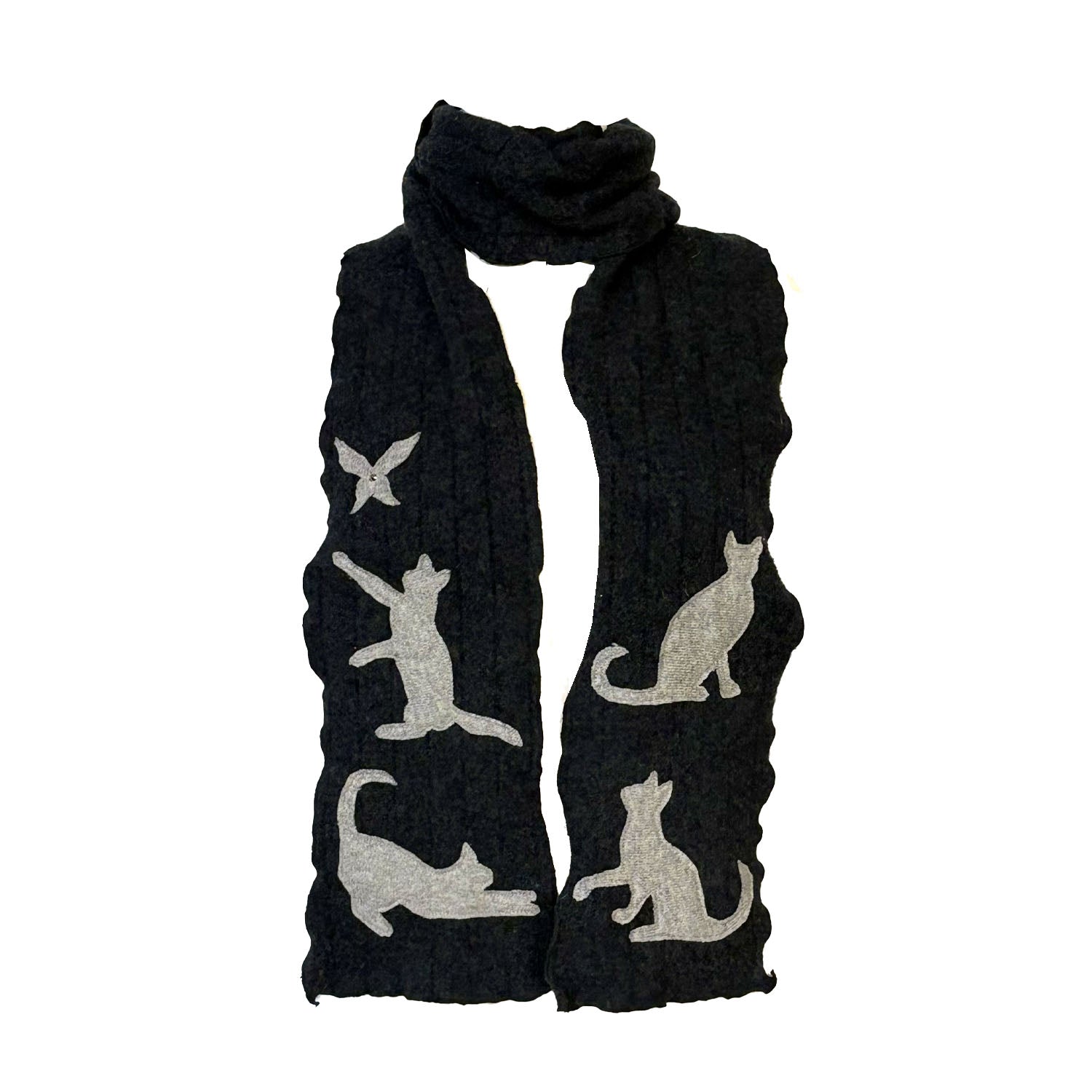 Cats Scarf – Charcoal