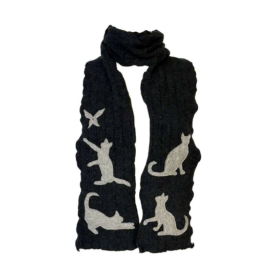 Cats Scarf – Charcoal