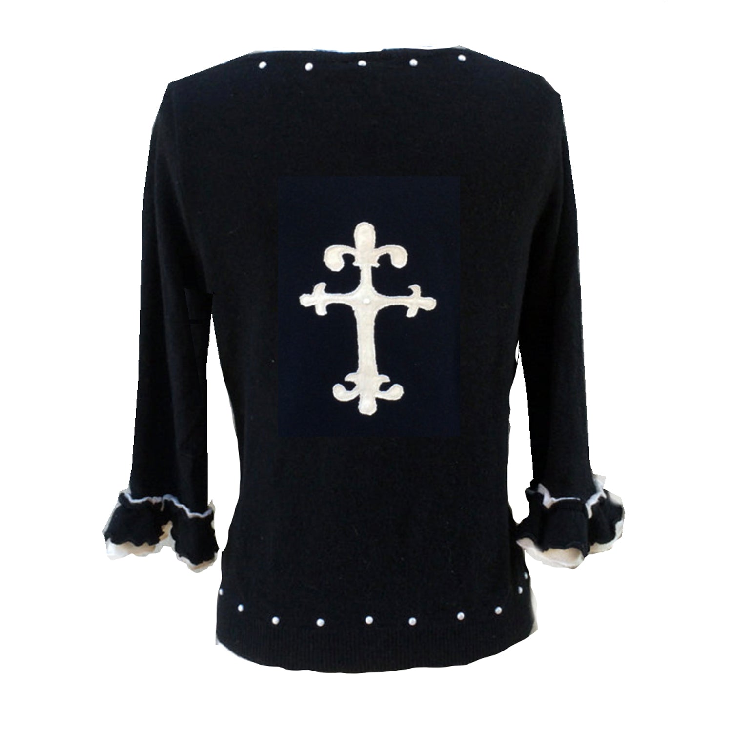 Ruffle Sleeved Cardigan-Cross