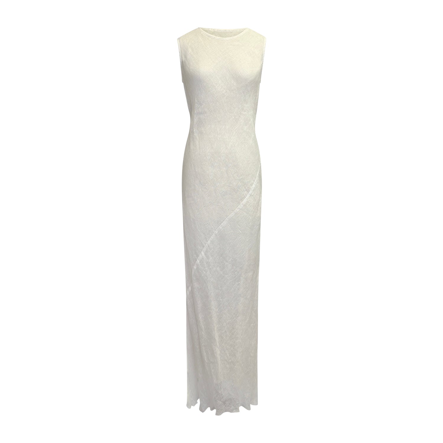 Delphine Linen Voile Bias Maxi Dress