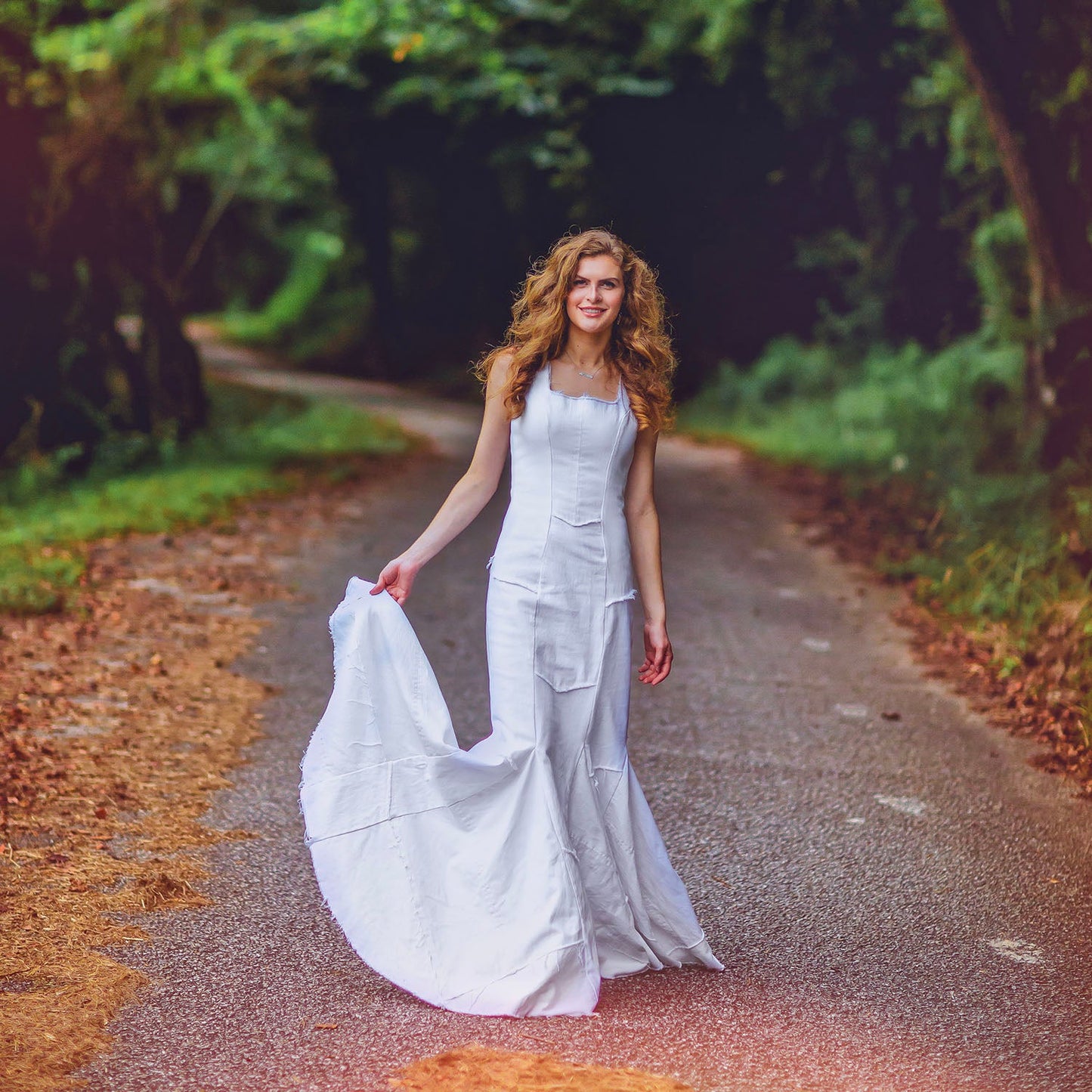Diana Denim Dress-White Mermaid Gown