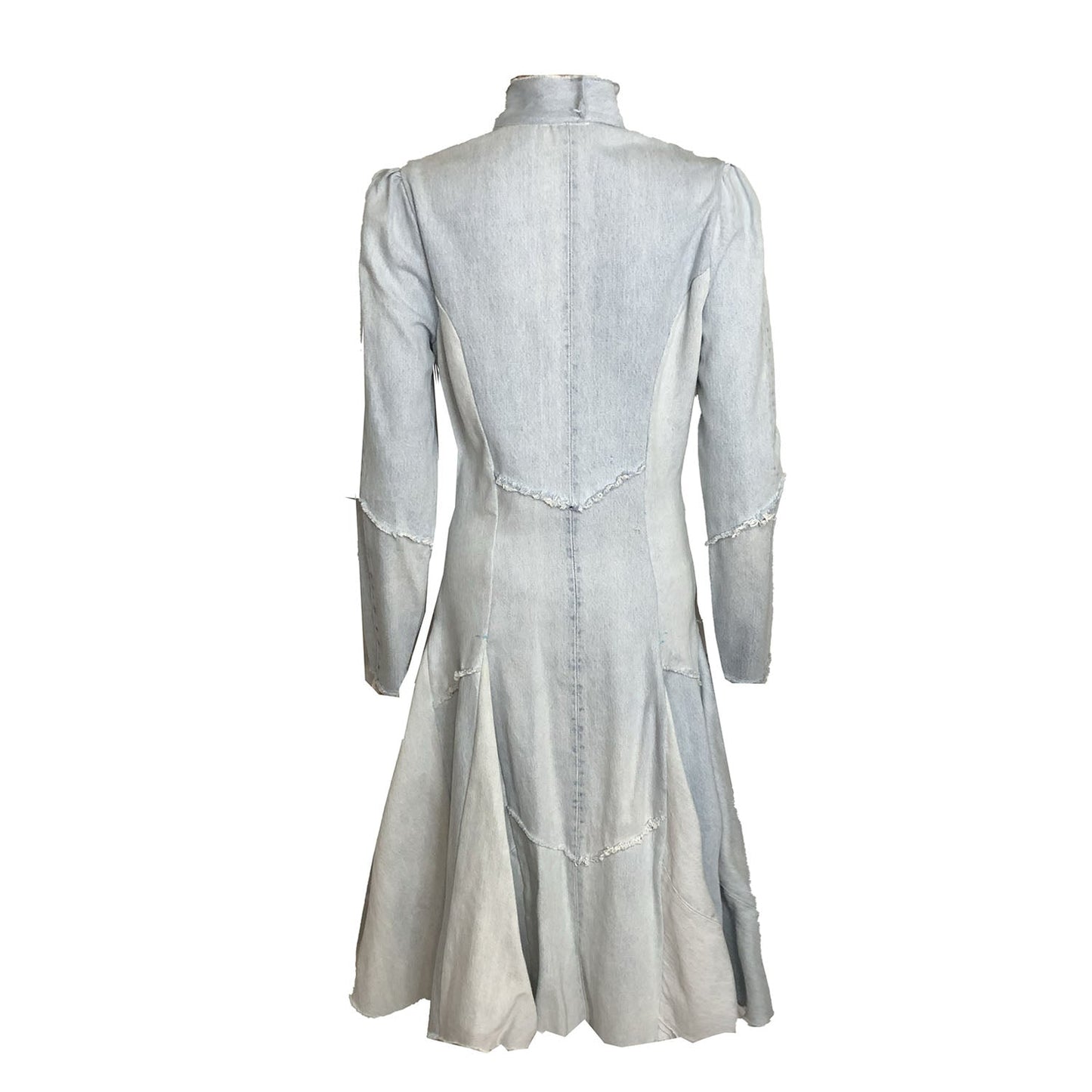 The Dorothy Coat – Fit-and-Flare Bleached Denim Coat
