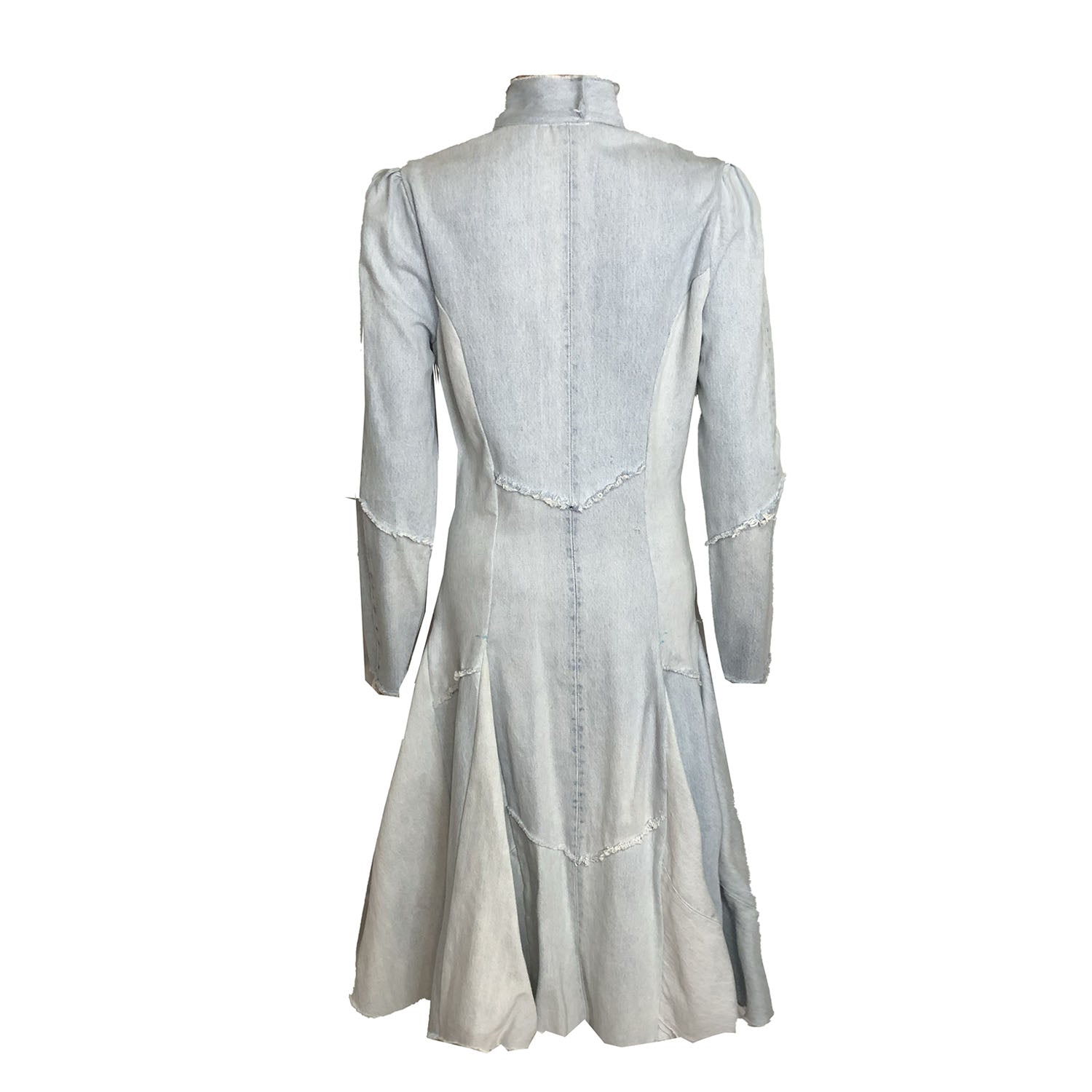 The Dorothy Coat – Fit-and-Flare Bleached Denim Coat