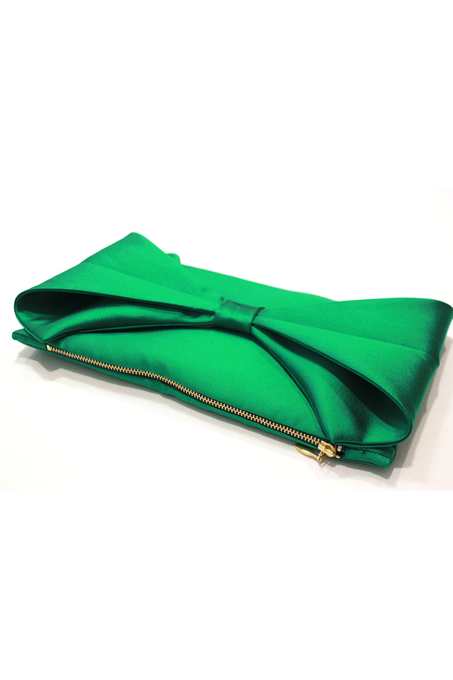 Bow Clutches in Pink, Emerald, and Fuchsia