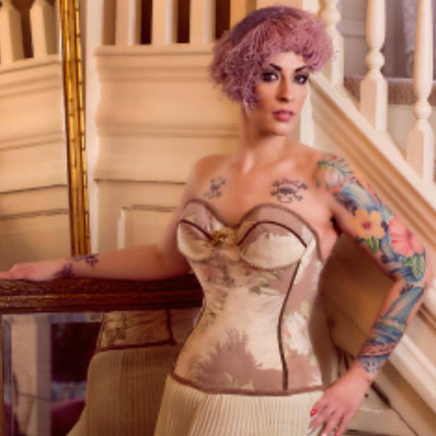 Feather and Rose Bustier