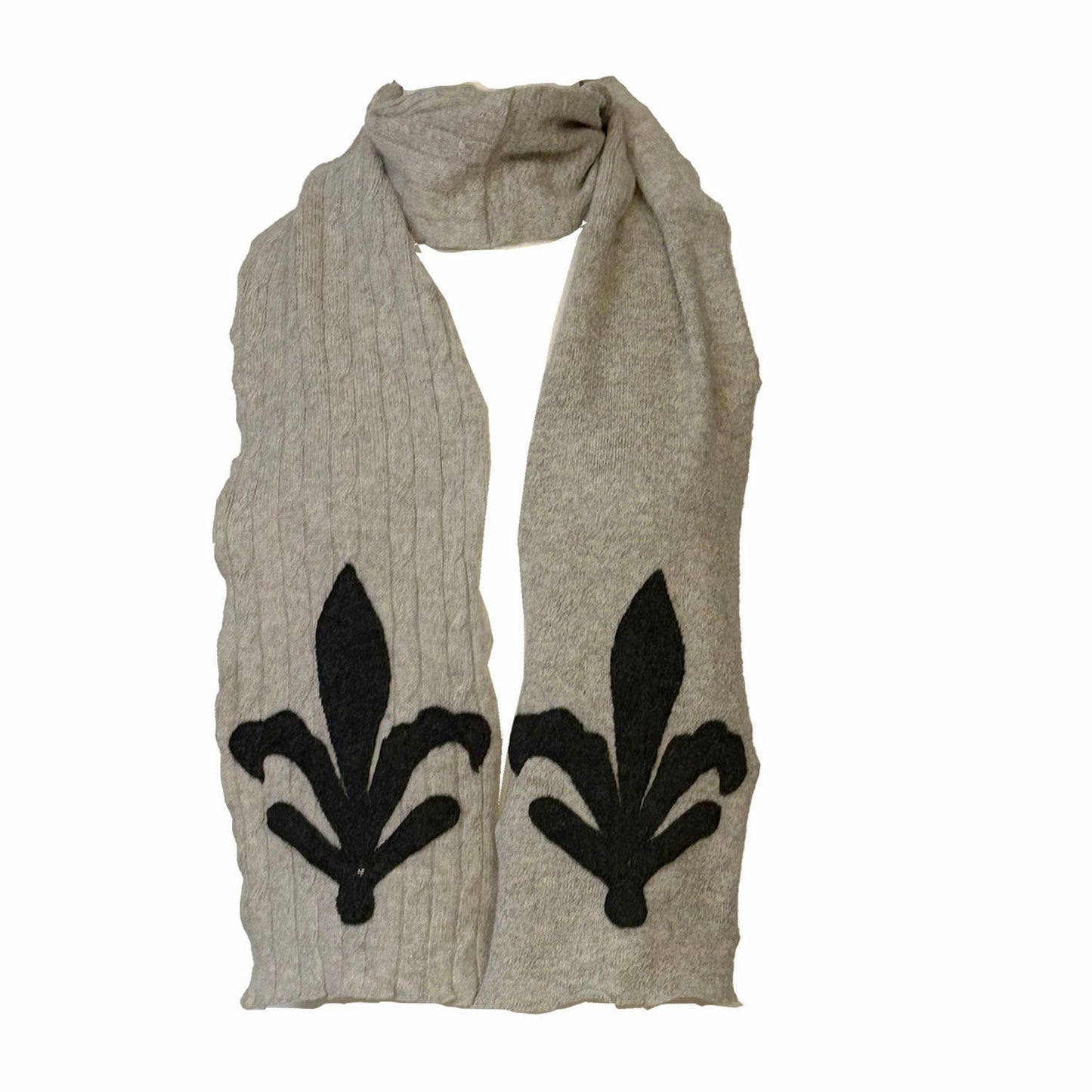 Fleur de Lis Scarf-Grey Heather