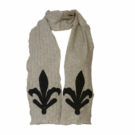 Fleur de Lis Scarf-Grey Heather