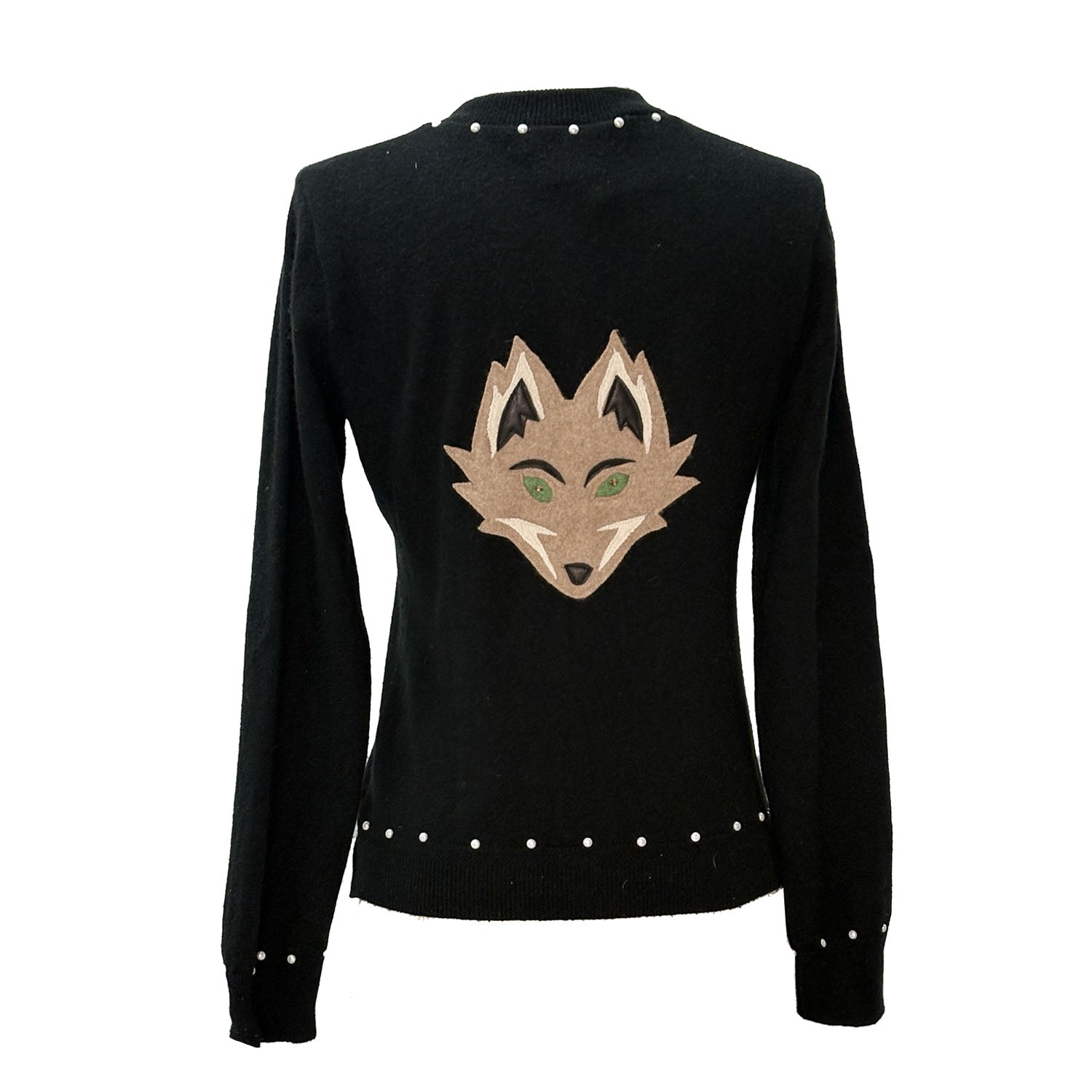 Fox Cardigan-Black