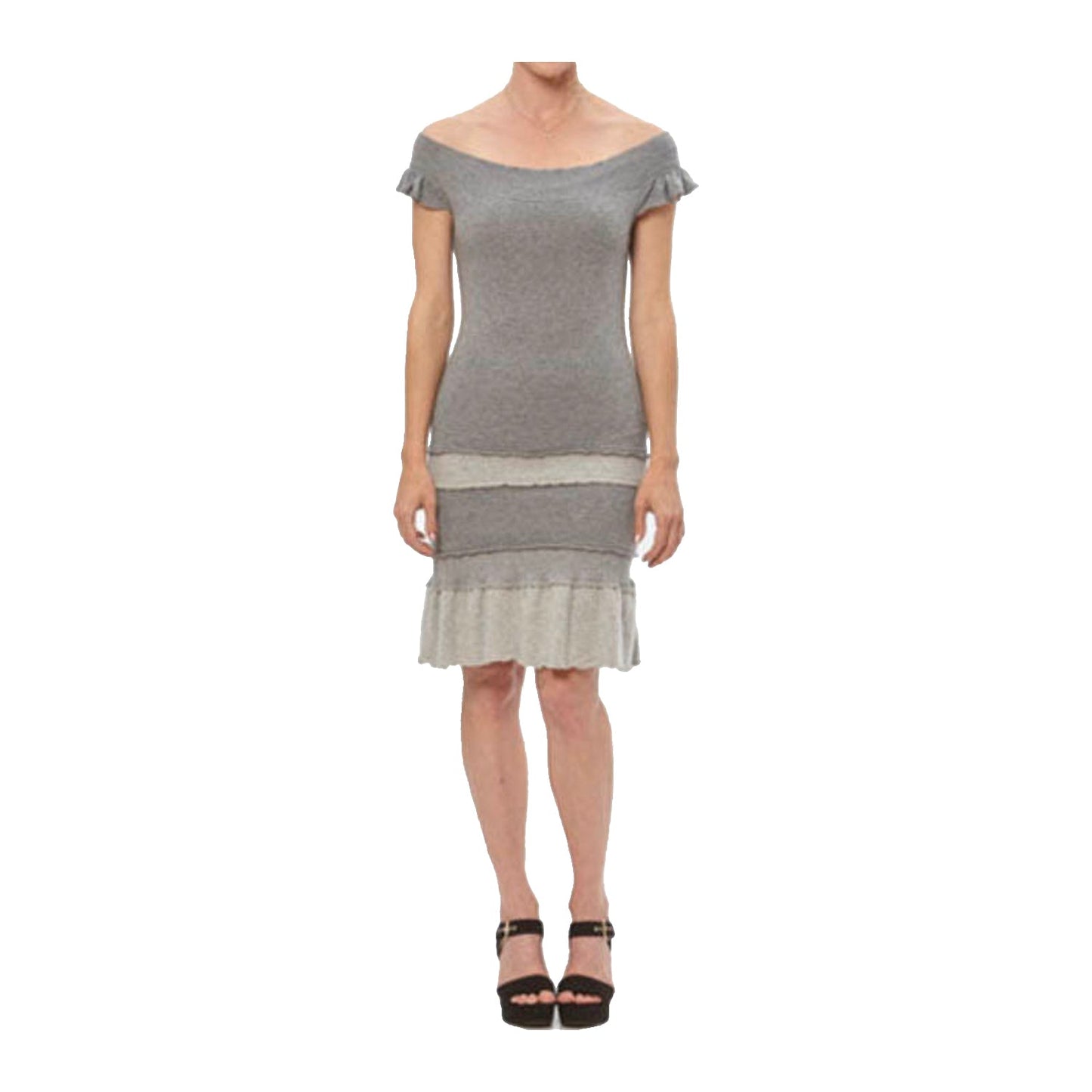 Off-Shoulder Cashmere Mini – Grey Heather