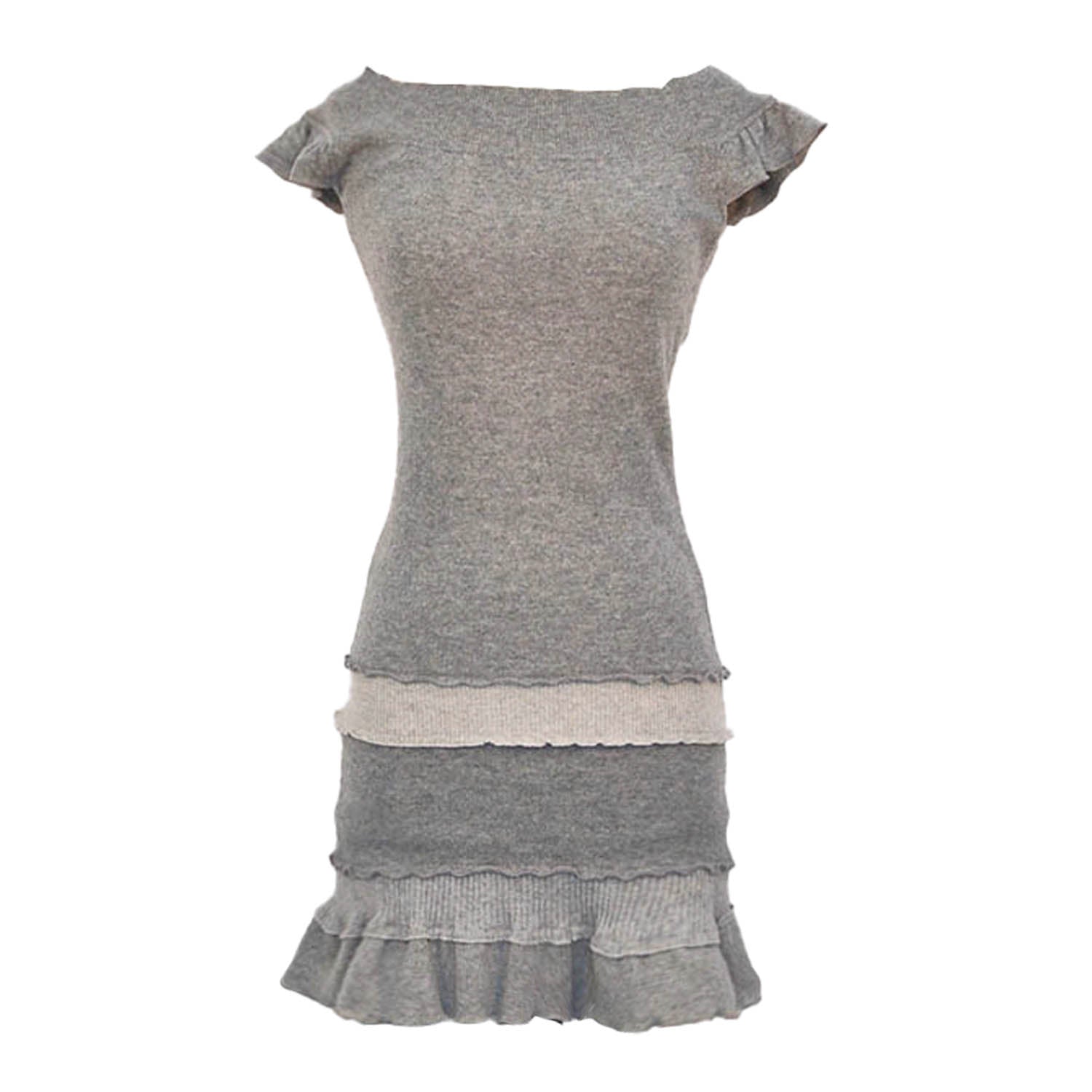 Off-Shoulder Cashmere Mini – Grey Heather