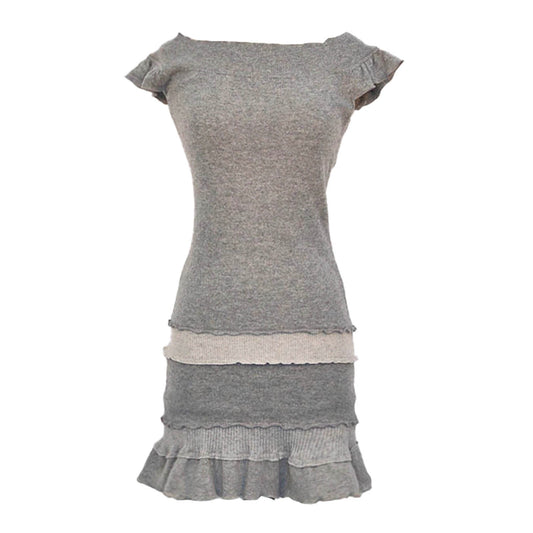 Off-Shoulder Cashmere Mini – Grey Heather