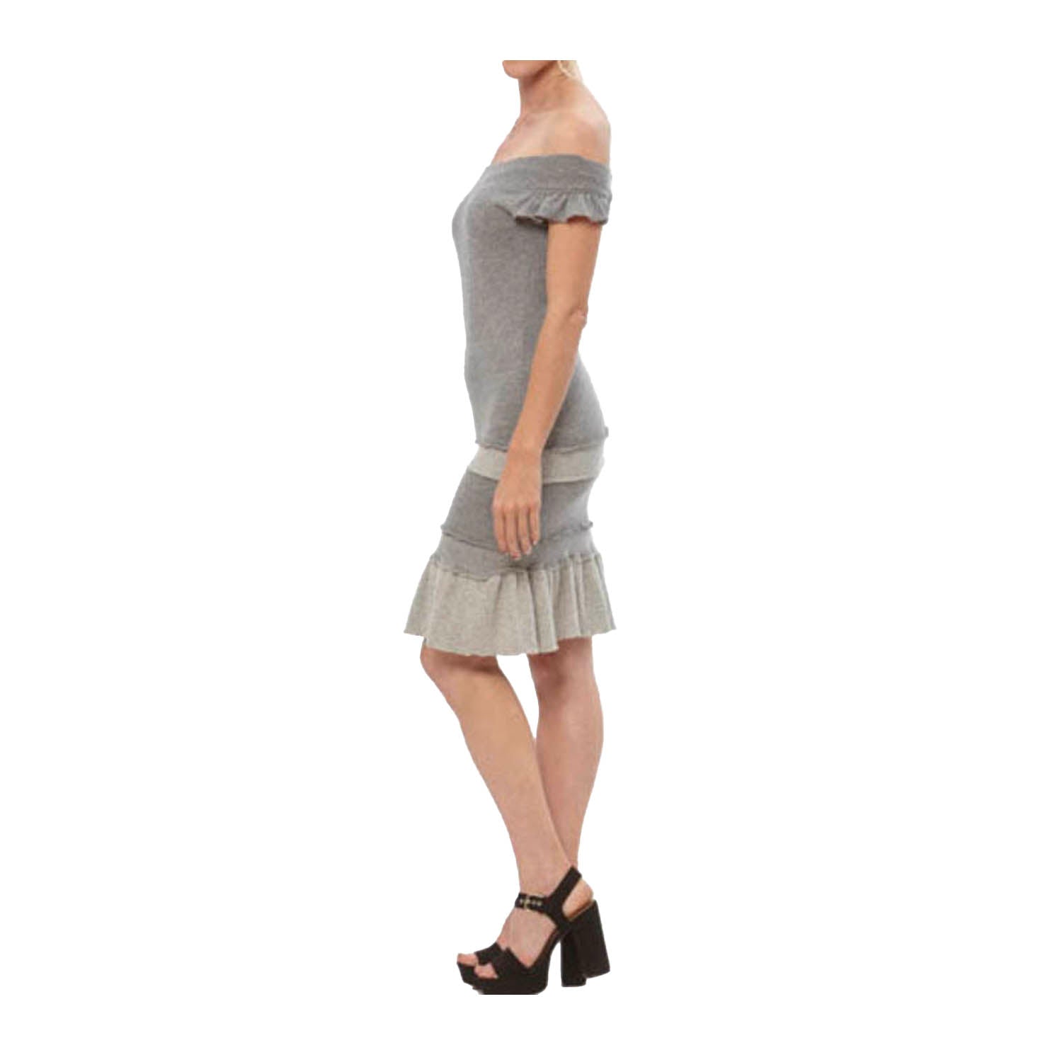 Off-Shoulder Cashmere Mini – Grey Heather