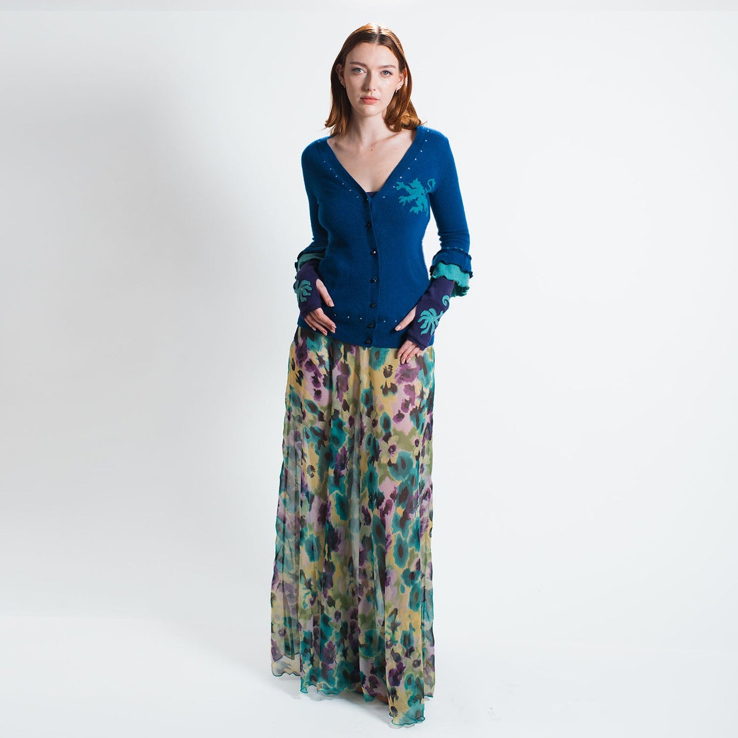 Faelyn Skirt – Monet Print Silk Chiffon