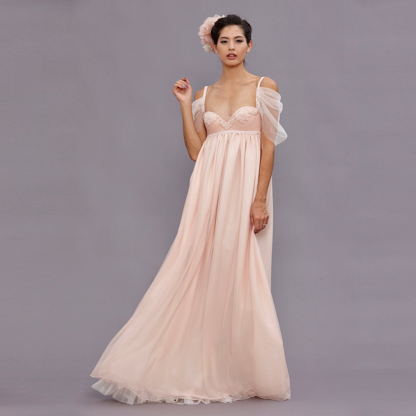 Guinevere Blush Empire Gown