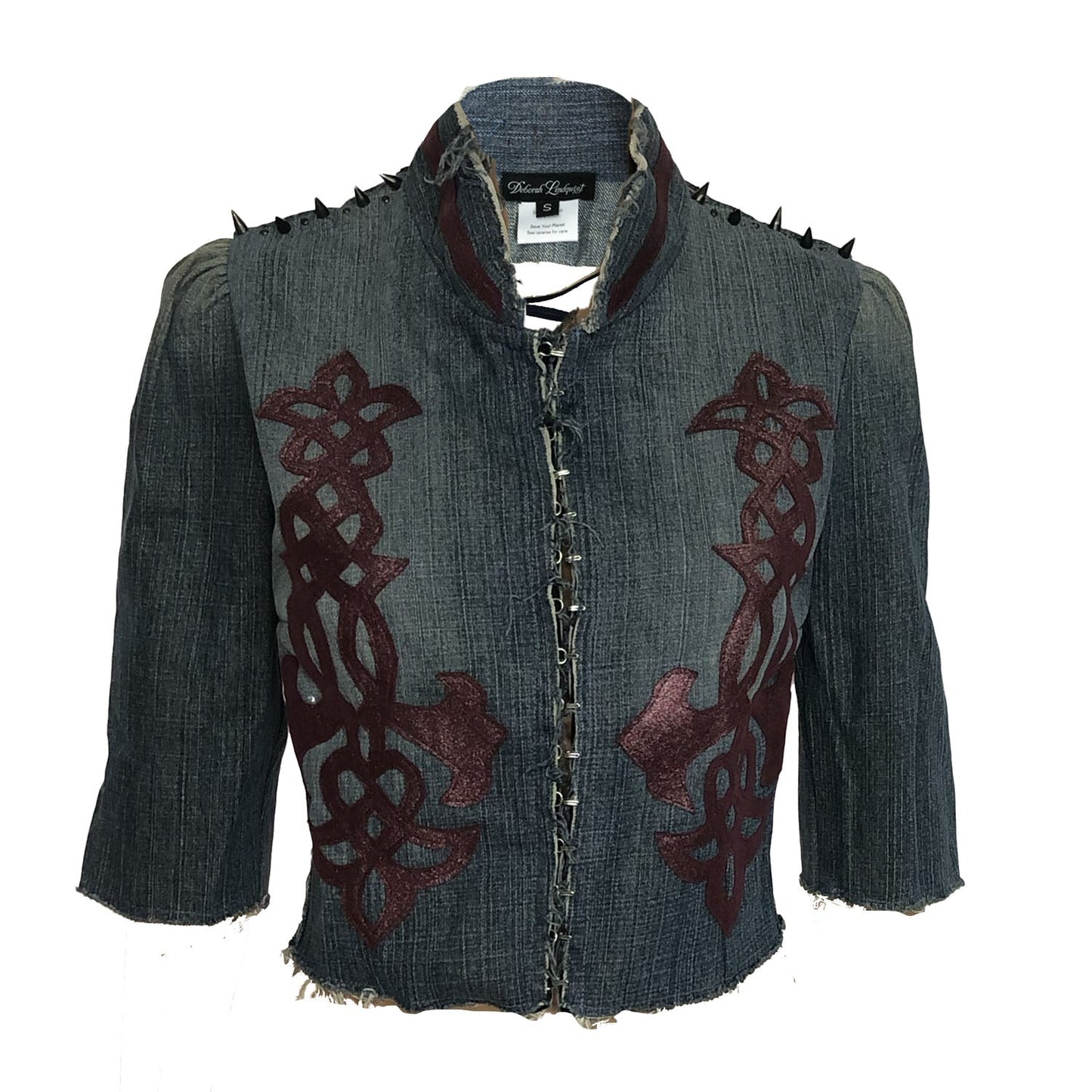 Gwendolyn Jacket — Denim with Leather Appliqué