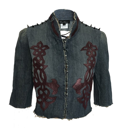Gwendolyn Jacket — Denim with Leather Appliqué