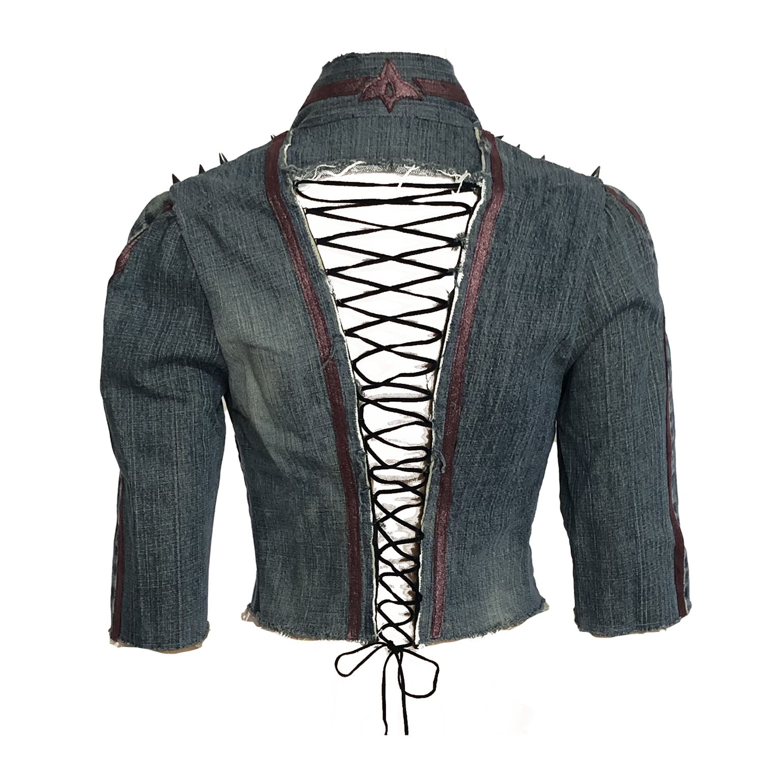 Gwendolyn Jacket — Denim with Leather Appliqué