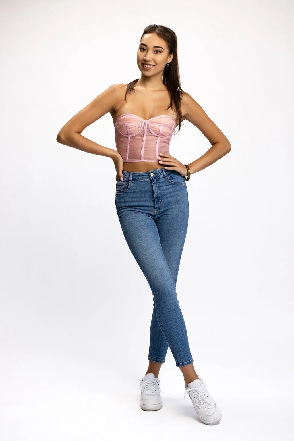 Pink Silk Organza Bustier