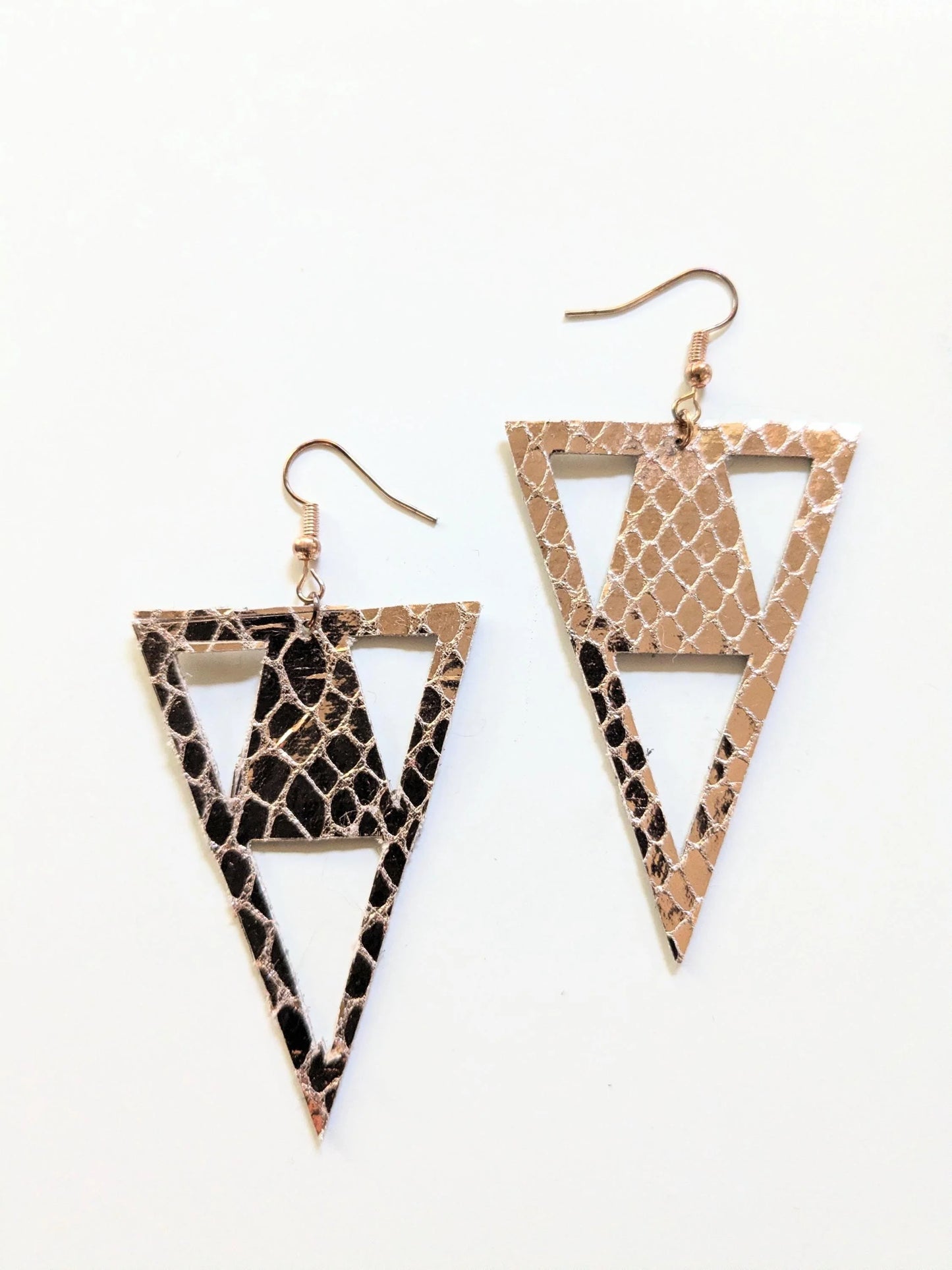 Metallic Leather Zero Waste Earrings
