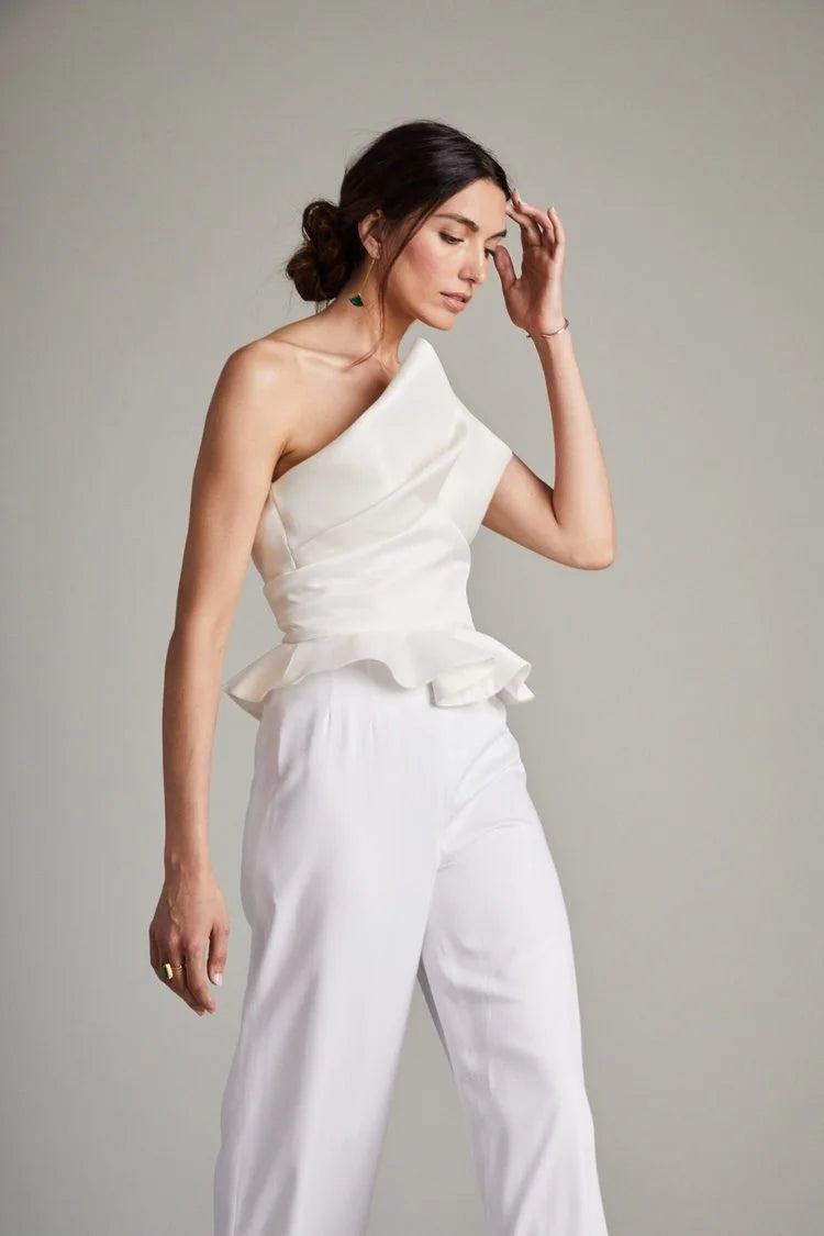 White Wide Leg Trousers