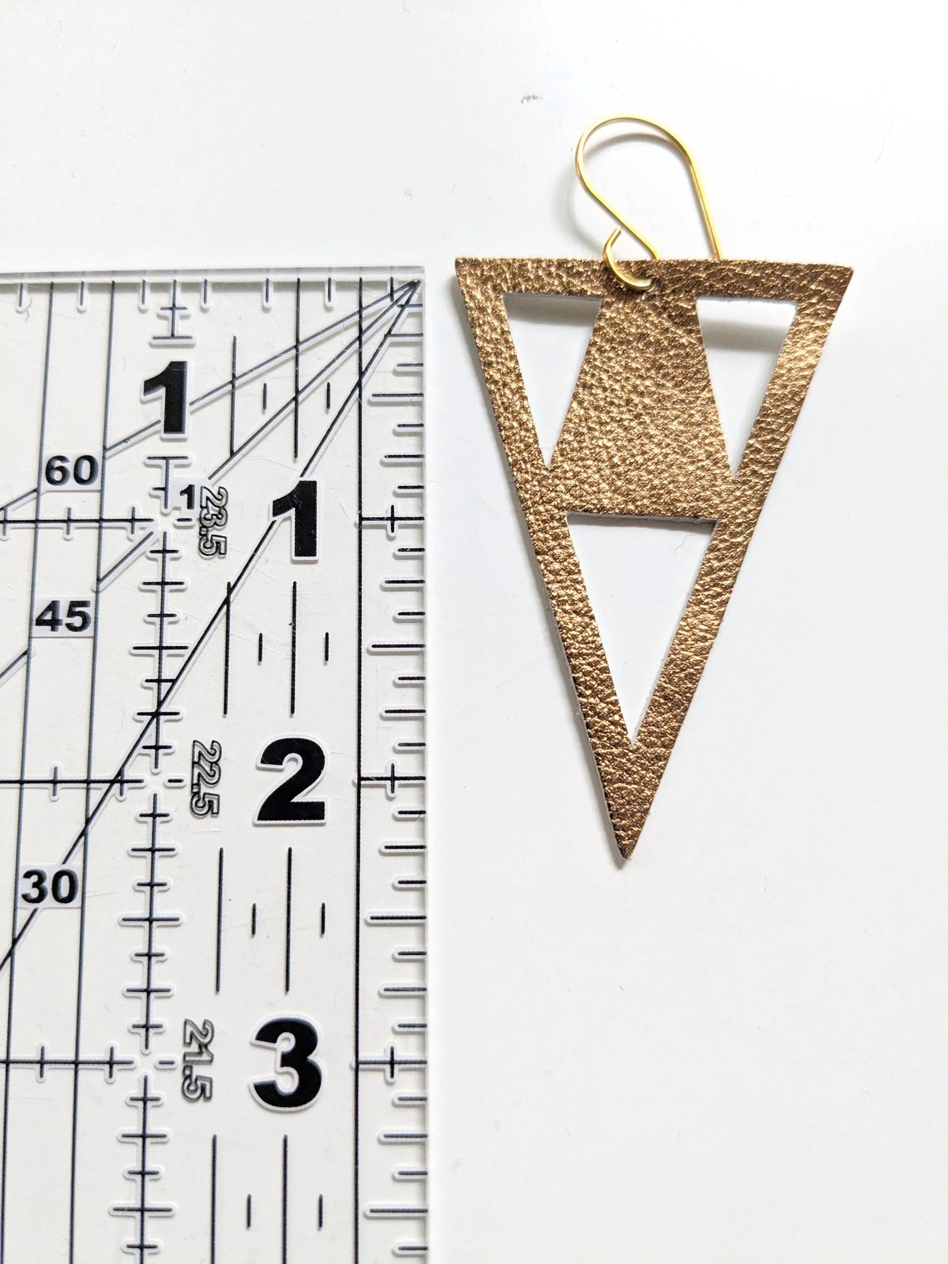 Metallic Leather Zero Waste Earrings