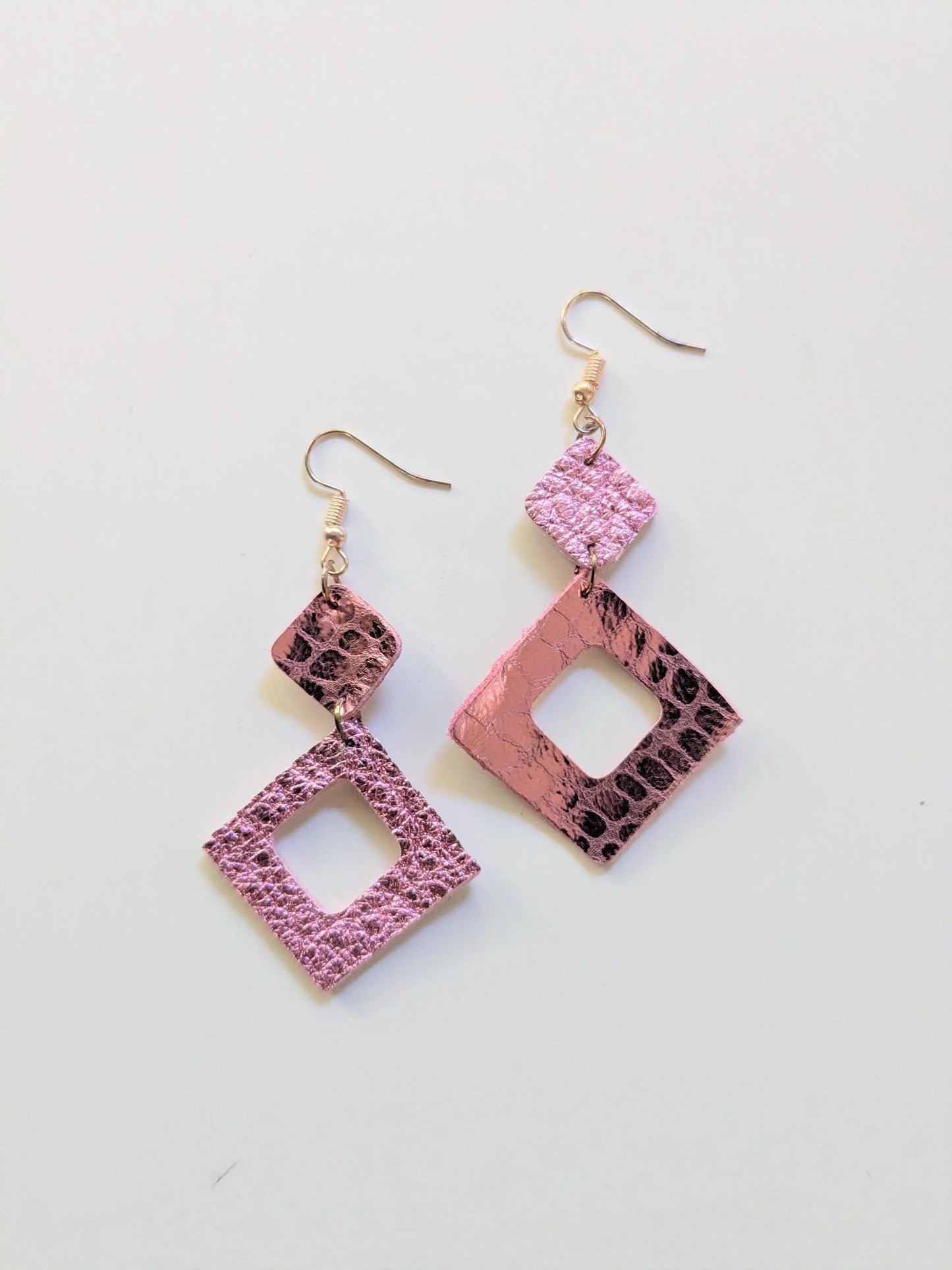 Metallic Gold Zero Waste Leather Earrings