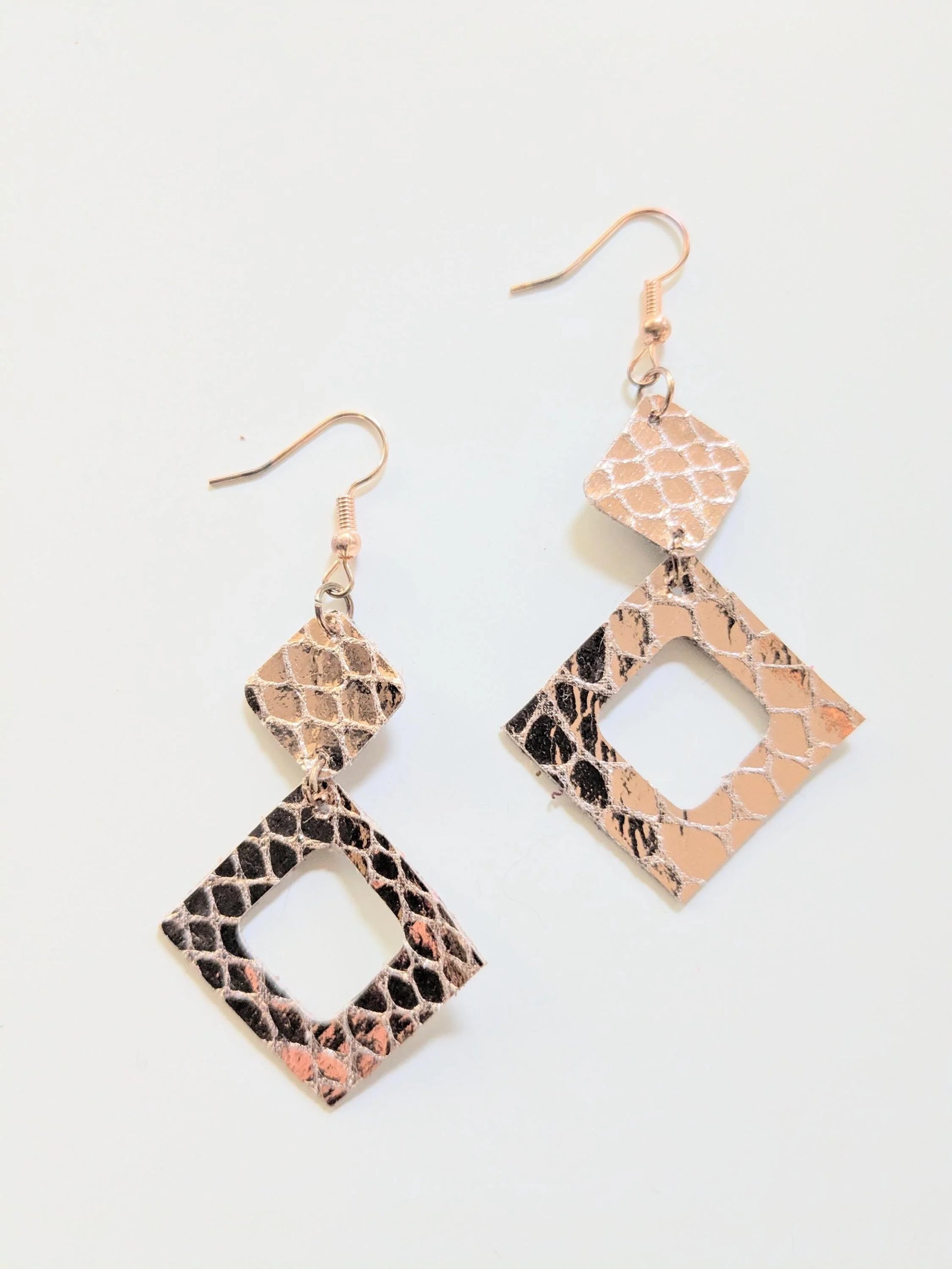 Metallic Gold Zero Waste Leather Earrings