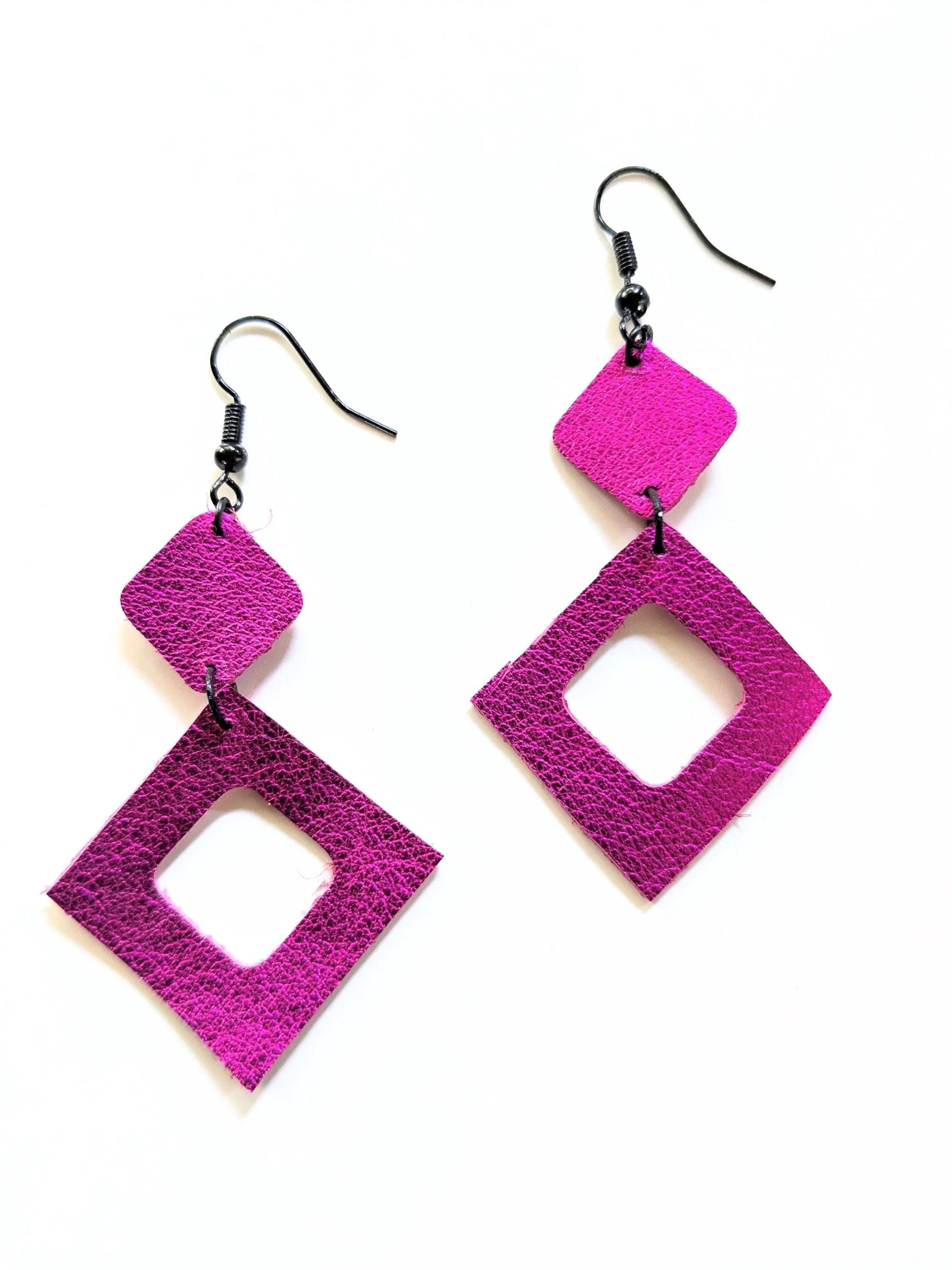 Metallic Gold Zero Waste Leather Earrings