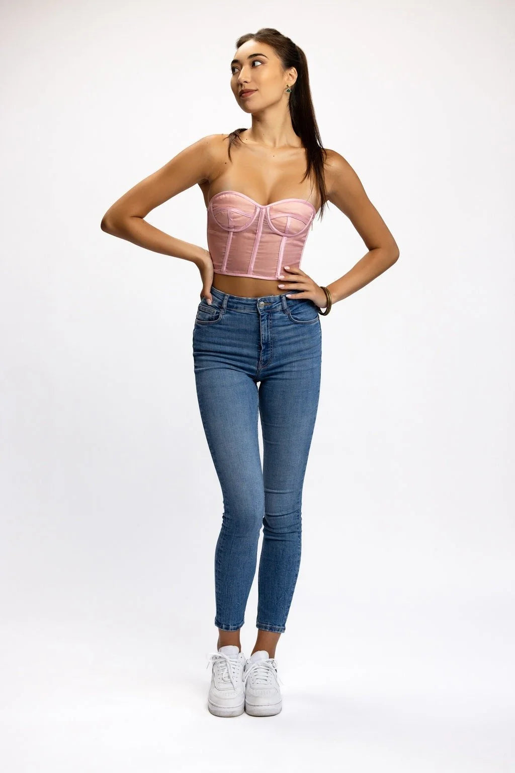 Pink Silk Organza Bustier