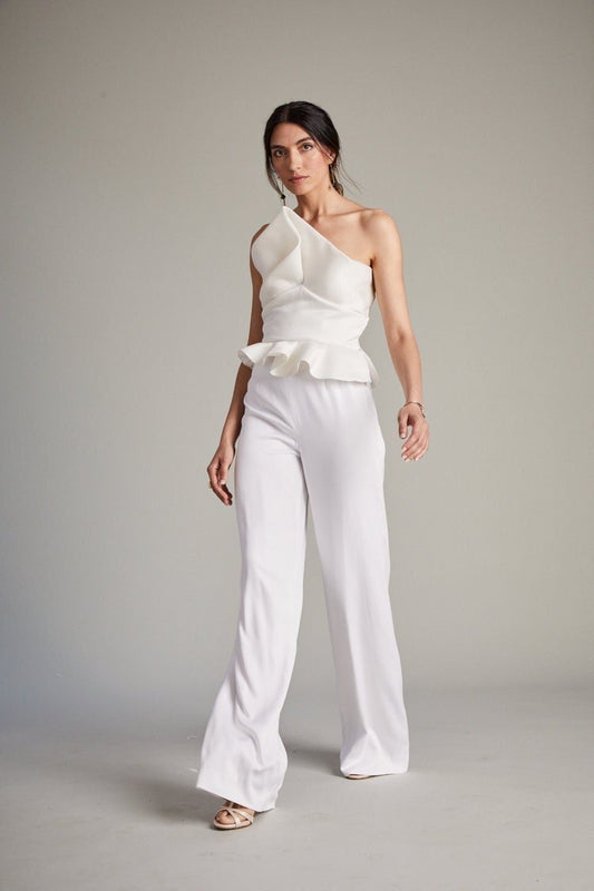 White Wide Leg Trousers