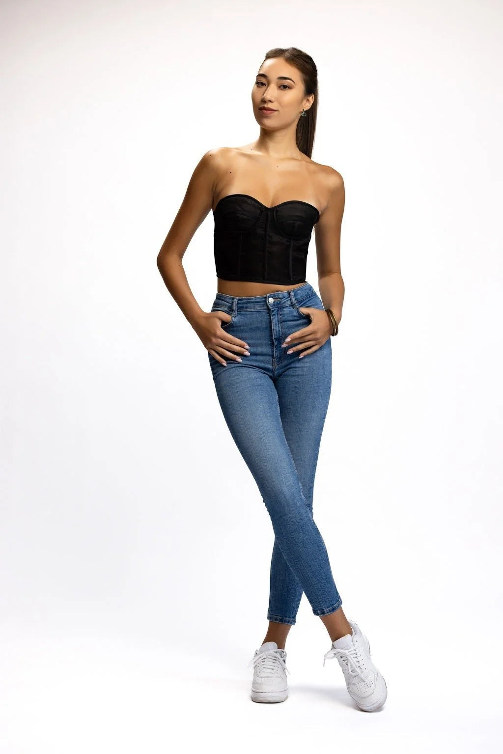 Black Silk Organza Bustier