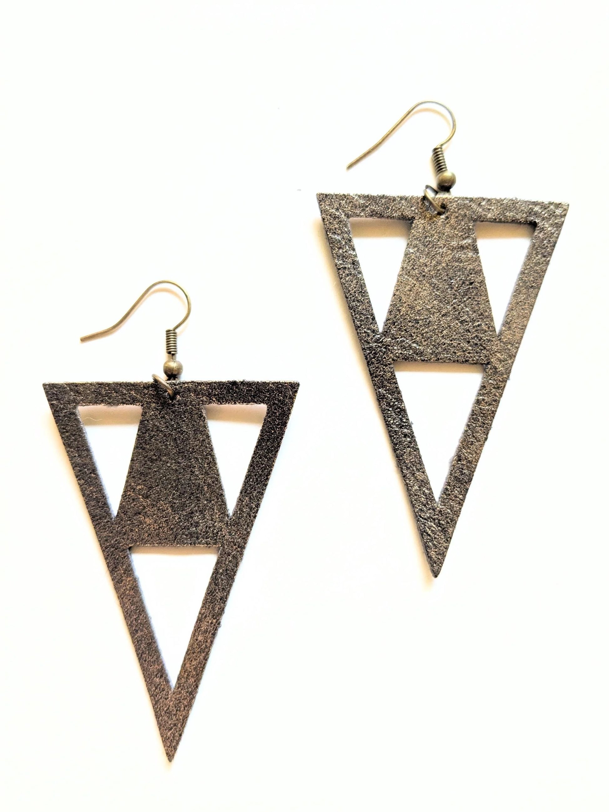 Metallic Leather Zero Waste Earrings