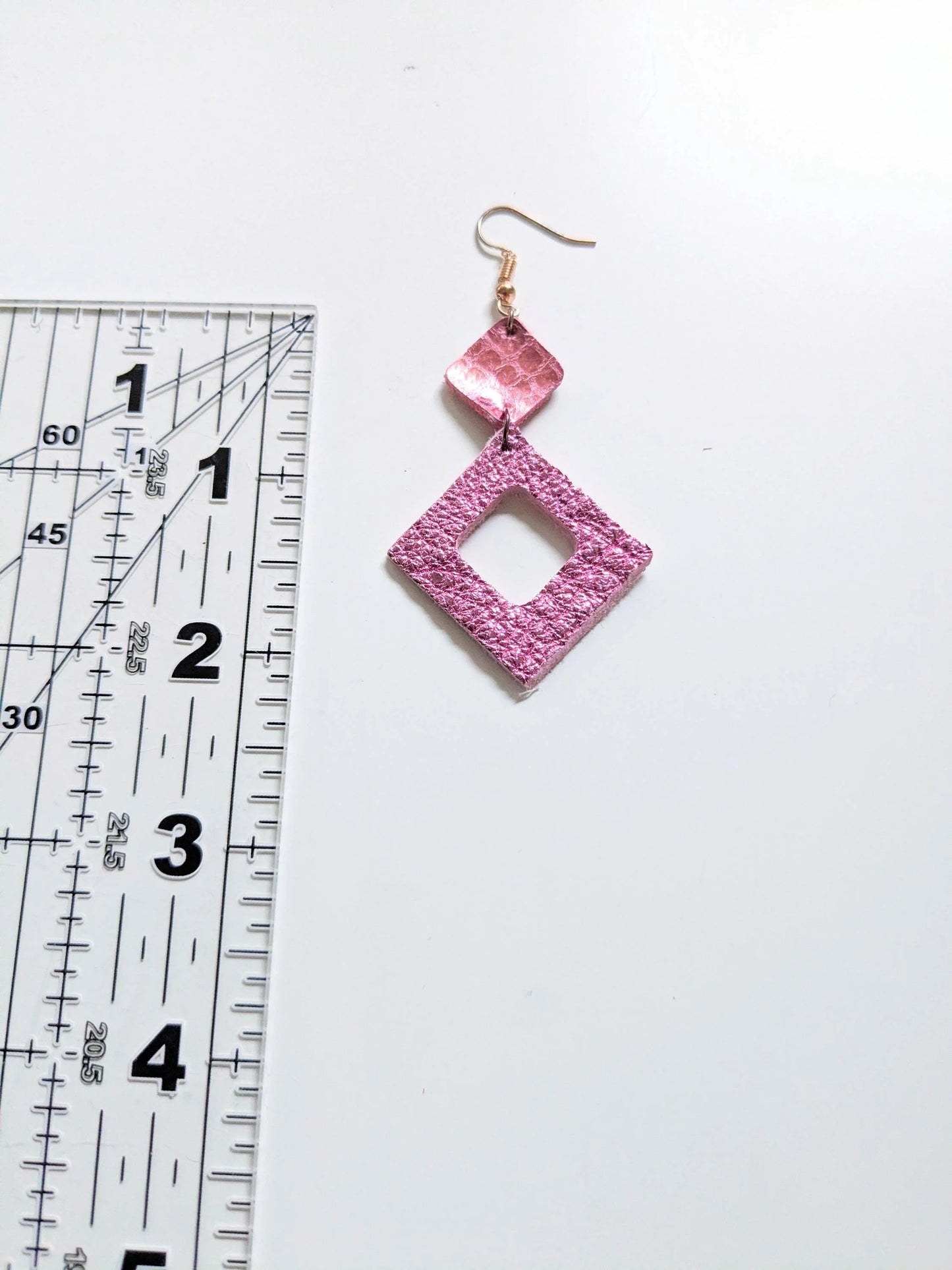 Metallic Gold Zero Waste Leather Earrings