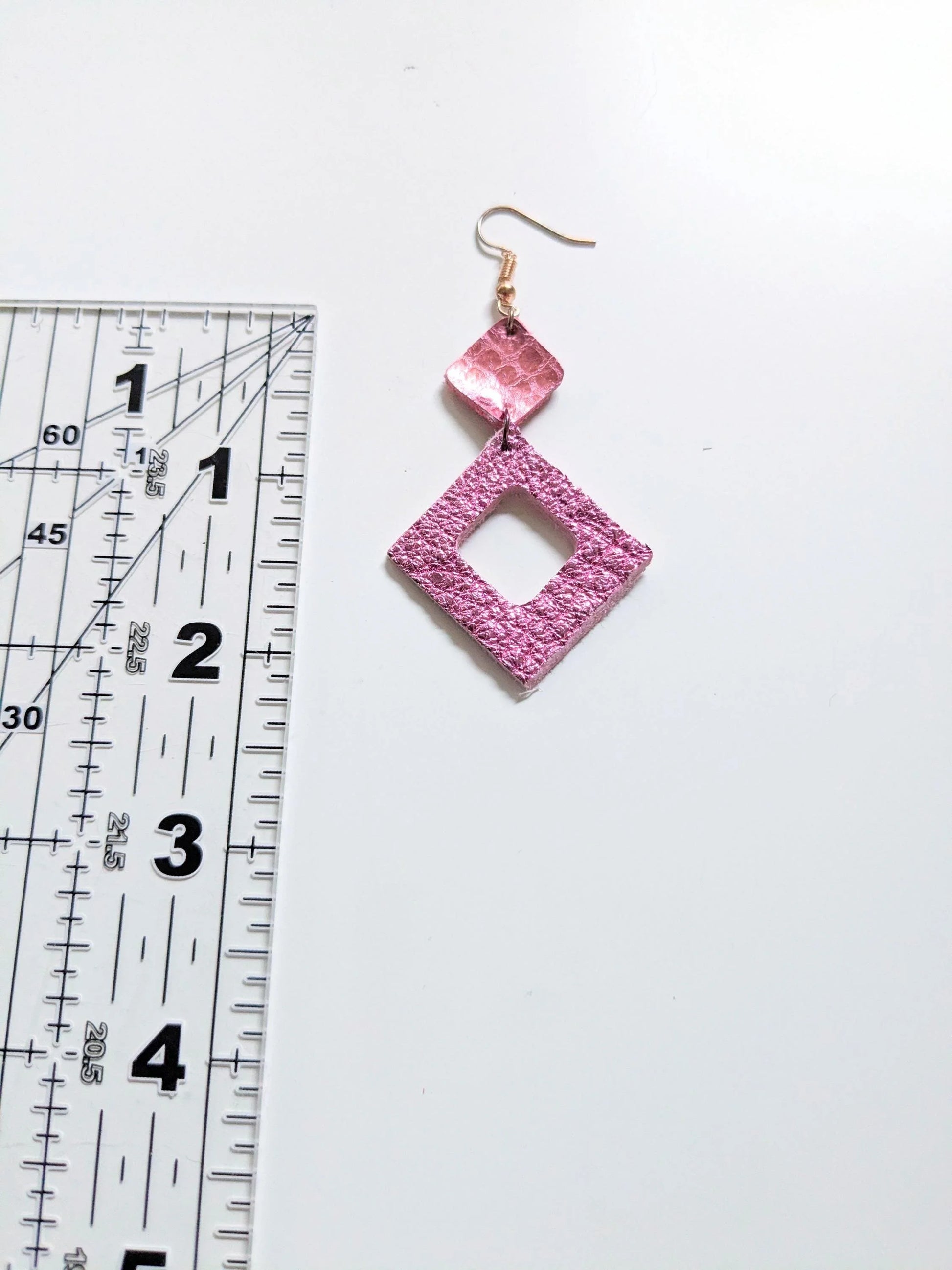 Metallic Gold Zero Waste Leather Earrings