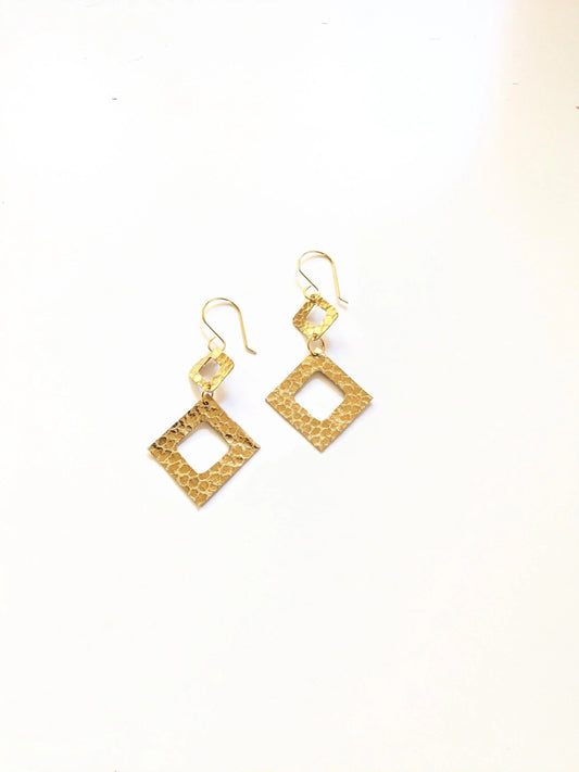 Metallic Gold Zero Waste Leather Earrings