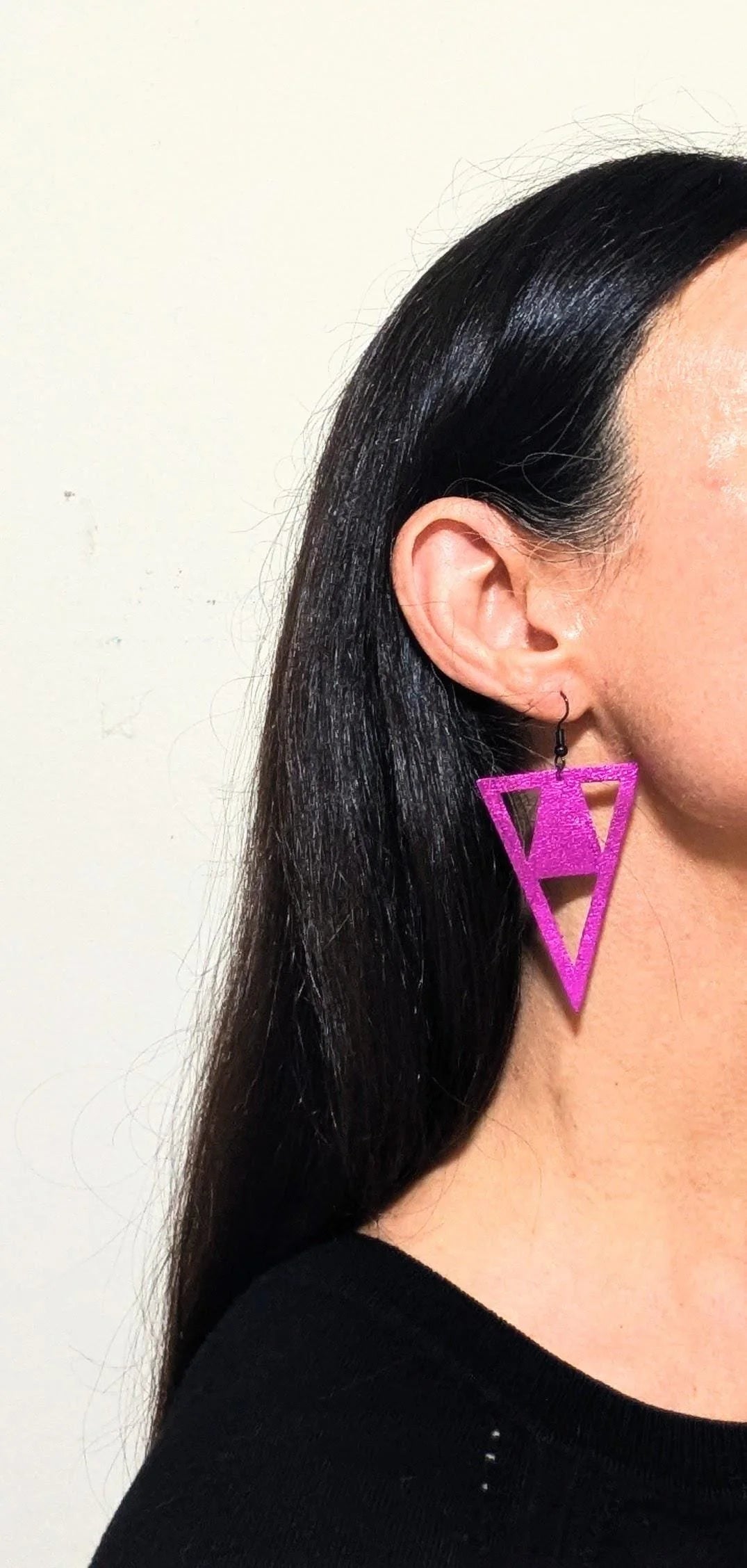 Metallic Leather Zero Waste Earrings
