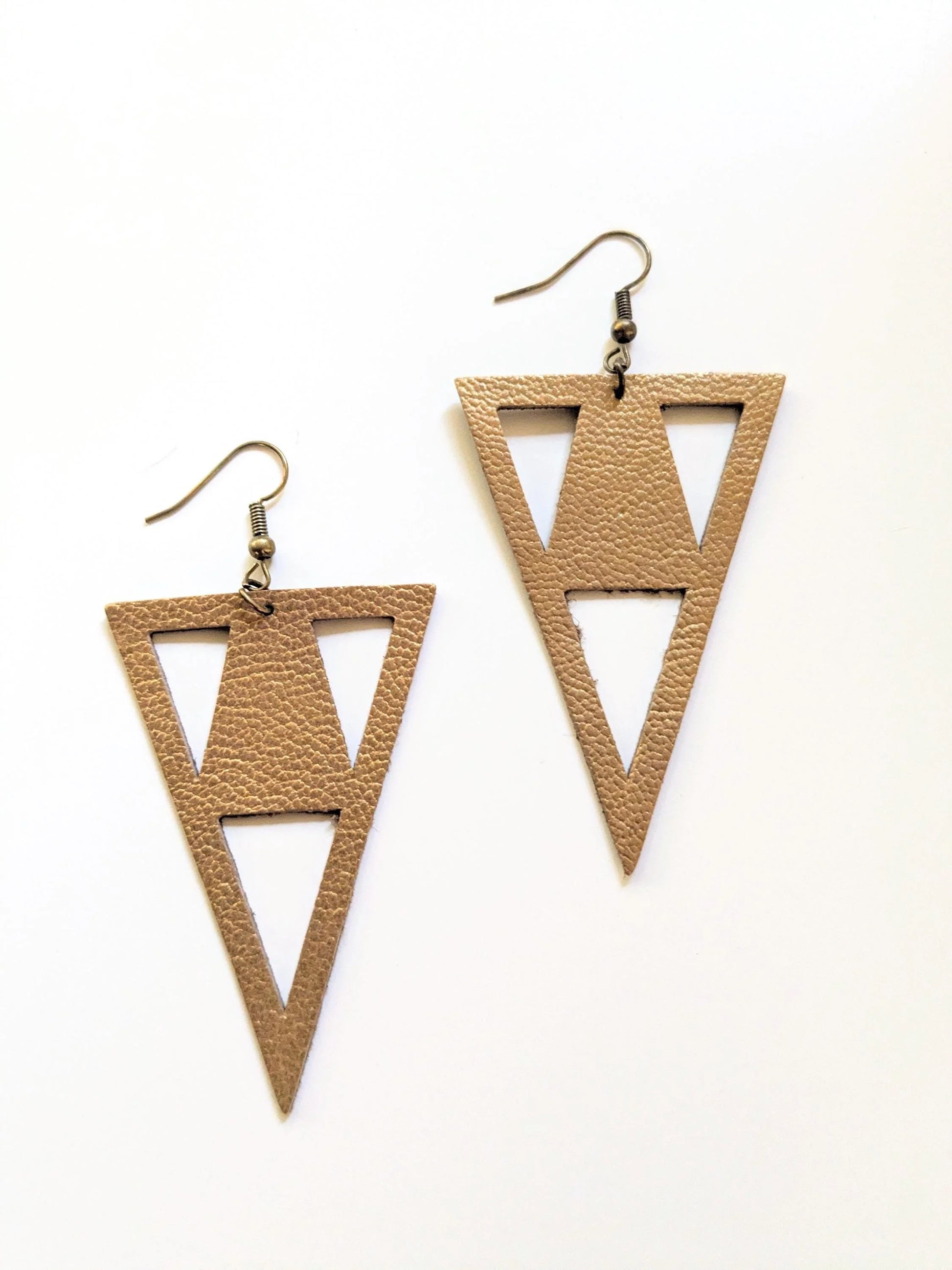 Metallic Leather Zero Waste Earrings