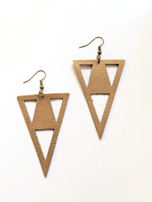 Metallic Leather Zero Waste Earrings