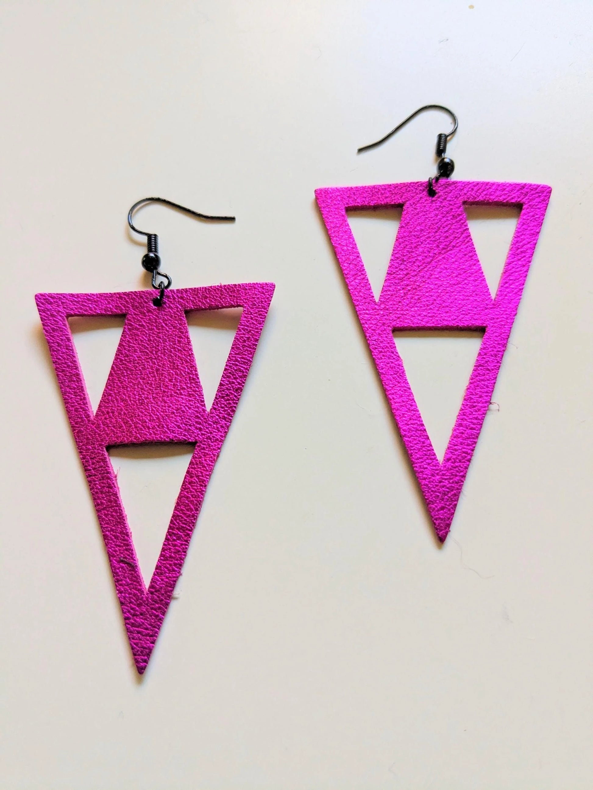 Metallic Leather Zero Waste Earrings