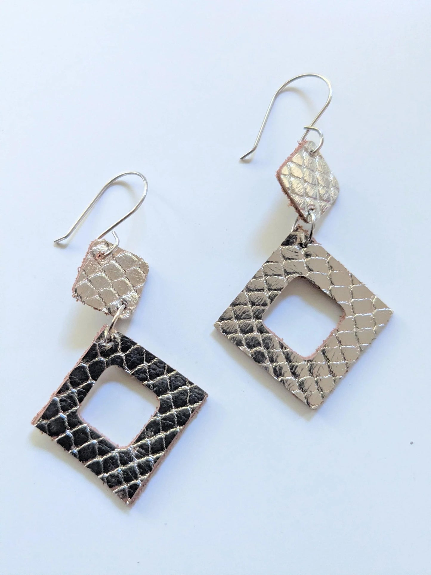 Metallic Gold Zero Waste Leather Earrings