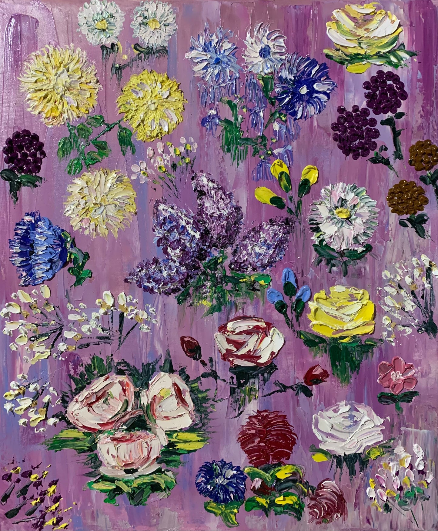Silk Dress Sequins "Purple Garden of Georgia"