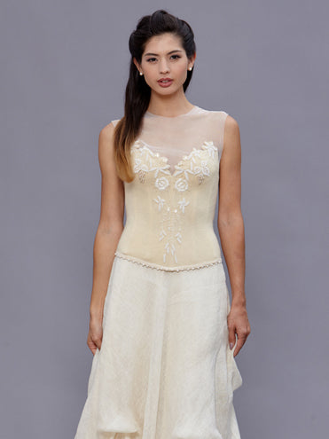 Janice Bustier-Vintage Beaded Wool