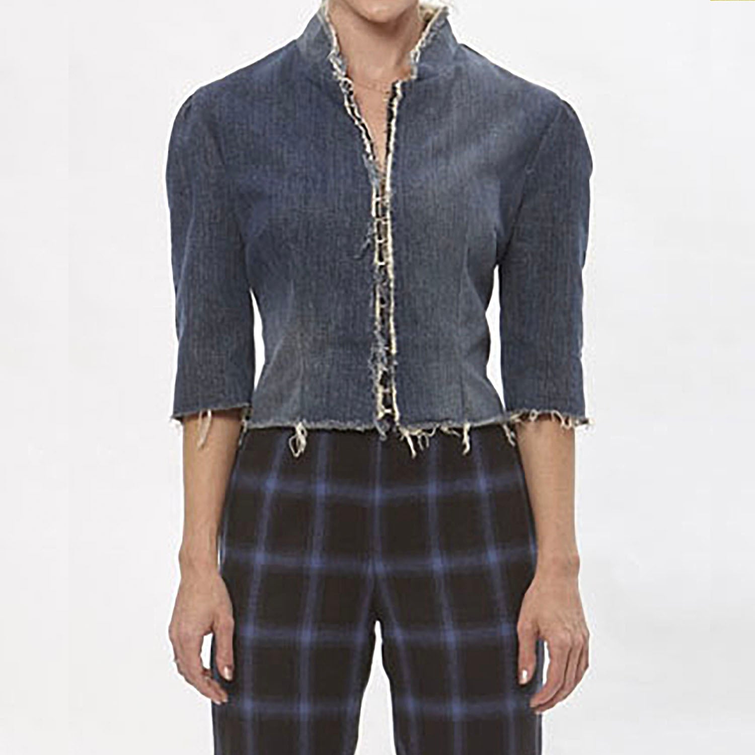 Joni Cropped Jacket –Distressed Black
