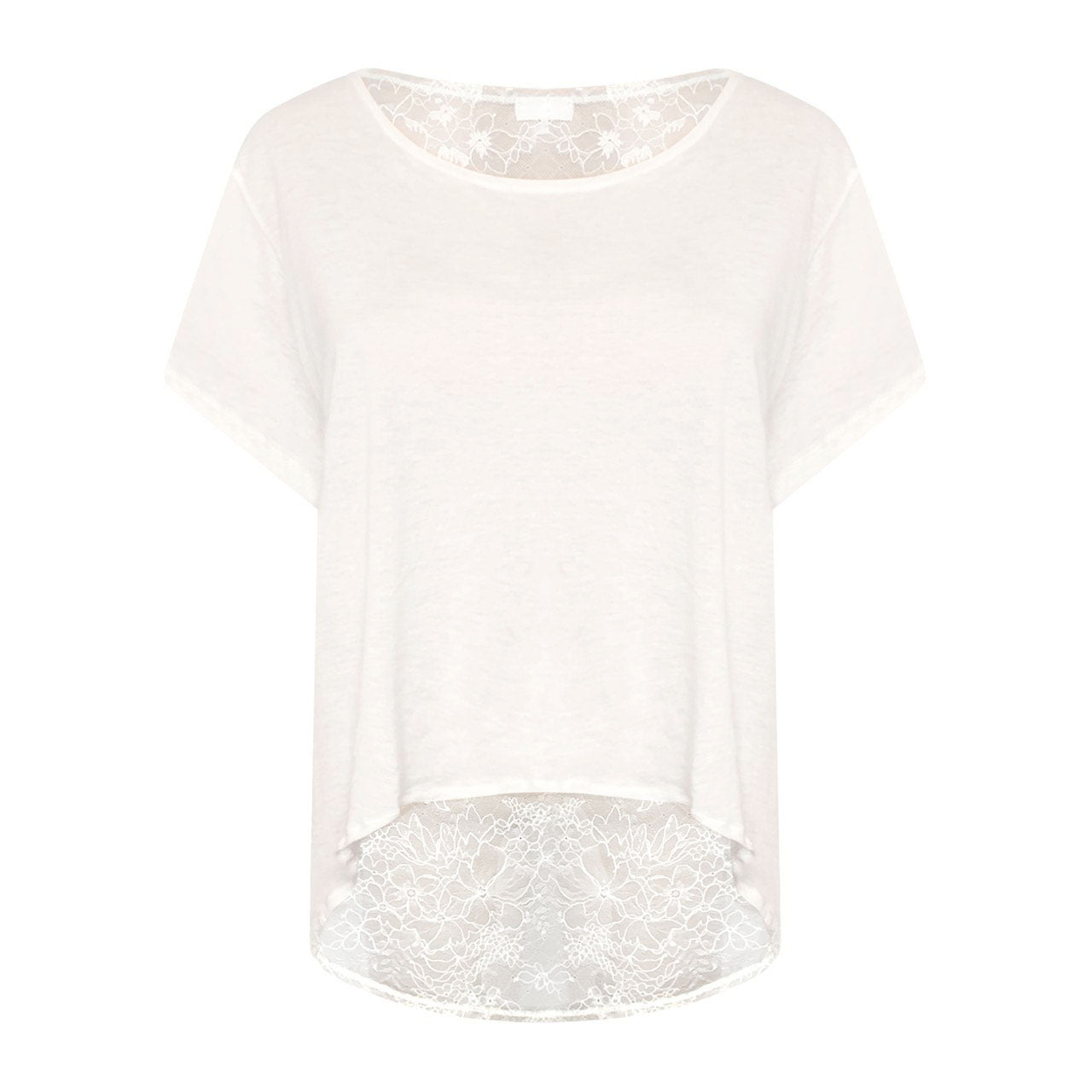 Odette Chantilly Lace/Cotton T-Shirt