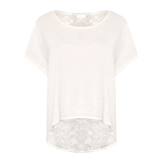 Odette Chantilly Lace/Cotton T-Shirt