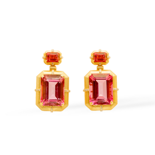 Pink Topaz Soleil Rosé Earrings