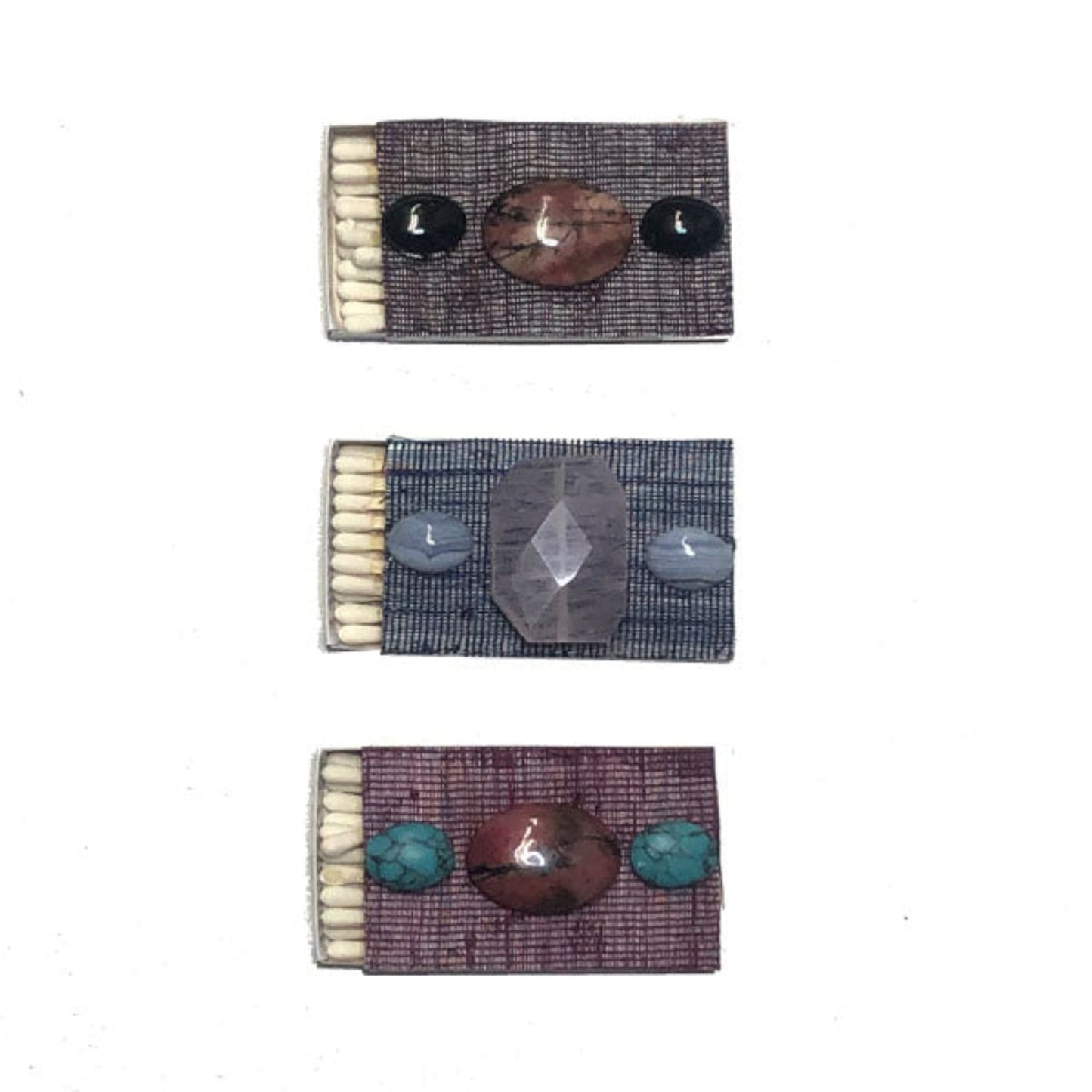 Semiprecious & Pineapple Matchboxes-Purples